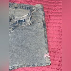 Coquette 🎀PacSun Blue Jean Shorts with Pink Details